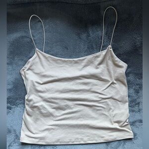 Nude skinny strap tank top